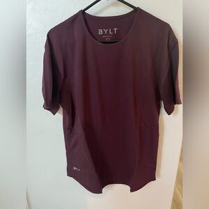BYLT Basics drop cut t shirt. Size L. Burgundy